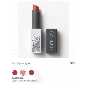 Flyte.70 L+L Das Modal LipLacquer High Shine Lipstick In Coral Pink New
